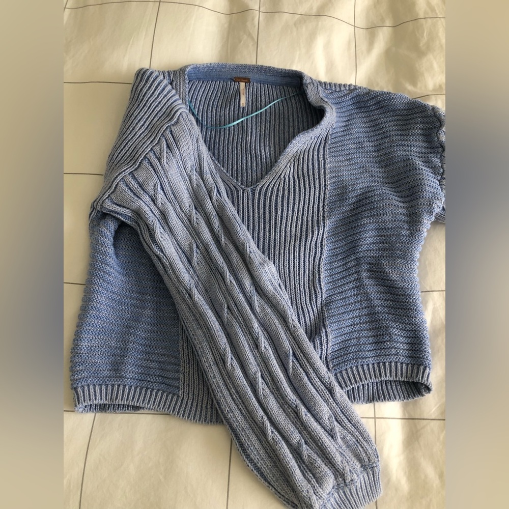 Free People When It Rains V-Neck Sweater - Picture 6 of 9